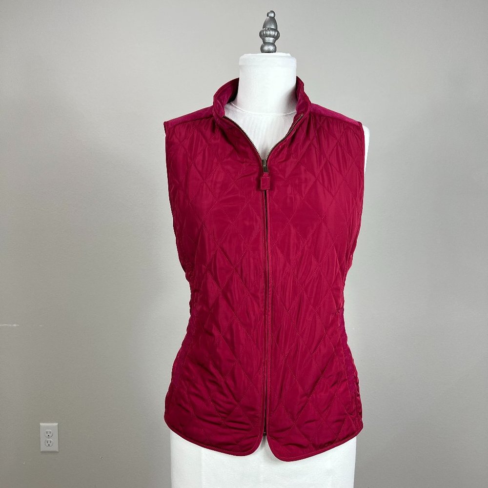 Talbots Cranberry Quilted  Mixed Medium Vest​